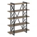 Стеллаж на регулируемых опорах - 5 полок LOFT VR.L-MST.O-5.8V Металл черный Тиквуд темный_23