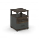 Тумба приставная с 2-мя ящиками и надставкой CONCEPT CN.TUP-002 B/W Дуб Мали Антрацит_28