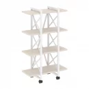 Стеллаж на колесных опорах - 4 полки LOFT  VR.L-MST.K-4.4V Металл черный Тиквуд светлый_5