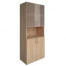 Шкаф книжный со стеклом без топа YALTA LT-ST 1.4	Снежная Патина_6