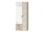 Шкаф для одежды с полками и штангой Эверест 500.01 Дуб Кронберг/Белый шпон/Плаза Стоун_0