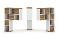 Надставка на стол высокая двухсторонняя + задняя стенка (8 шт.) CONCEPT CN.DNV-001 Сандал Янтарный Белый бриллиант Белый металл_7