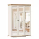 Шкаф трехстворчатый с зеркалами Вилладжио Алебастр/Дуб золотой_4