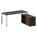 Стол рабочий руководителя с опорной тумбой METAL SYSTEM DIRECT БГ.СРТ-4.7 Пр Венге Цаво_1