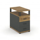 Тумба приставная с 3-мя ящиками и надставкой CONCEPT CN.TGP-001 B/W Сандал Янтарный Антрацит_19