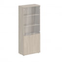 Шкаф высокий четырехдверный со стеклом Sigma SG.801.OL.OL.GL Дуб светлый_15