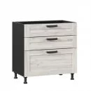 Тумба кухонная 800 с 3 ящиками (4) Винченца ЛД 234.160.000.012 Белый Дуб Крафт белый_9