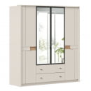 Шкаф четырехстворчатый с зеркальными дверями Нильс ЛД 423.060.000 Кашемир/Дуб Тортуга_1