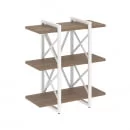 Стеллаж на регулируемых опорах - 3 полки LOFT VR.L-MST.O-3.4V Металл белый Дуб Аризона_13