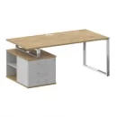 Стол руководителя с опорной тумбой  SHIFT SK.SRT-180 (L) Тиквуд Светлый/Капучино_6