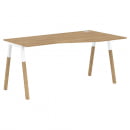 Стол эргономичный правый Forta FCT 1567 R Белый премиум Дуб Гамильтон_3