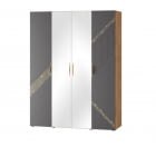 Шкаф четырехдверный с зеркалом (лев/прав) Монако 902.14 Дуб Вотан Графит_3