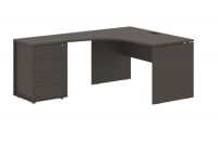 Стол эргономичный с тумбой левый EDIS EDCET 1318 L Мокко Черный_0