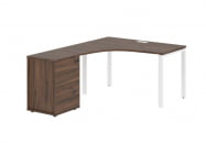 Стол эргономичный с тумбой левый EDIS EUCET 1318 L Дуб Денвер темный Белый_37