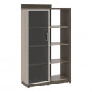 Шкаф со стеклянной дверью левый WOOD&STONE СФ-534181 Бетон Чикаго темный Дрифтвуд_2