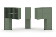 Надставка на стол высокая односторонняя + задняя стенка (8 шт.) + блок с 2-мя ящиками (1 шт.) + блок с 1-м ящиком (1 шт.) CONCEPT CN.ONV-007 Кобо Черный металл_32