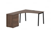 Стол эргономичный с тумбой (левый) EDIS ELCET 1318 L Дуб Денвер темный Черный_13