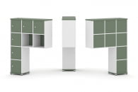 Надставка на стол высокая односторонняя + задняя стенка (8 шт.) + распашной фасад (6 шт.) CONCEPT CN.ONV-009 Кобо Белый бриллиант Белый металл_34