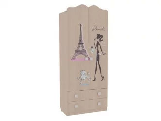 Шкаф комбинированный с ящ. 2-створчатый Амели модуль 01 Дуб млечный