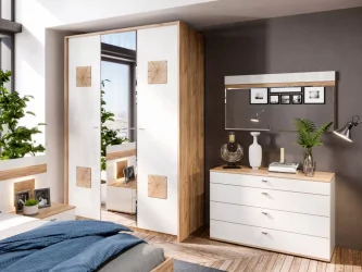 Комод 1200 с 4 ящиками Фиджи ЛД 659.050.000 Дуб Золотой Белый