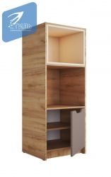 Стеллаж в детскую RICH СЖ-002 Миндаль/Глиняный серый/дуб крафт золотой