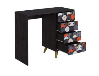 Письменный стол с ящиками Фьюжн СП-006 АРТ  Угольный камень/VINIL