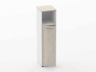 Шкаф 3 узкий закрытый с нишей Deka 10.16.13Л Дуб Сантана светлый/Белый