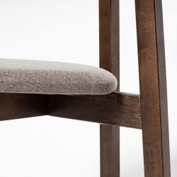 Стул с мягким сиденьем Вега Grey жаккард Эмаль белая