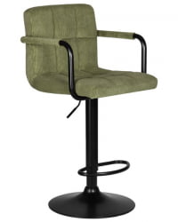 Стул барный ДОБРИН КРУГЕР АРМ БЛАCК (зеленый вельвет (ЛАР-Е2041-7)) 2 шт / DOBRIN KRUGER ARM BLACK (LAR-E2041-7))