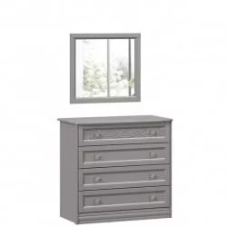 Комод с 4 ящиками с зеркалом Джулия Оникс серый