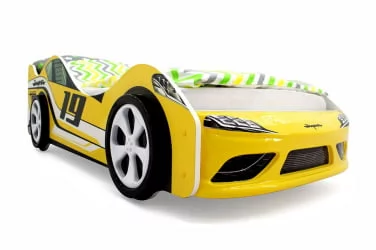 Кровать-машинка Супра Желтая