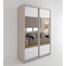 Шкаф-купе в коридор Акцент-Дуэт КВ 1400х600 Ясень шимо светлый