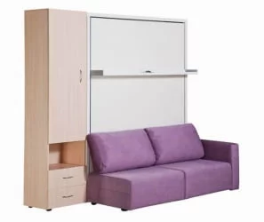 Шкаф-диван-кровать Смарт 1 3-в-1 левый 1400 Венге