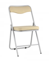 Складной стул Джонни silver экокожа Кремовый