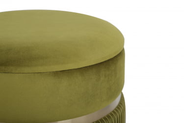 Пуф Миранда с ящиком велюр Оливковый