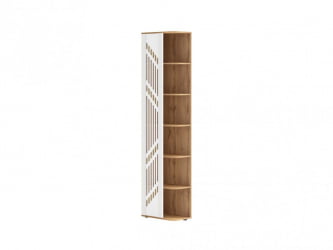 Стеллаж торцевой (лев/прав) Монако 903.17 Дуб Вотан / Белый шпон / Альпийский белый