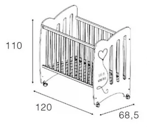 Кровать Micuna Wonderful 120x60 White/Pink