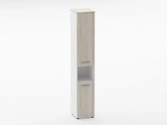 Шкаф 5 узкий закрытый, с нишей Дека 10.23.15Л Дуб Сантана светлый/Белый / Deka