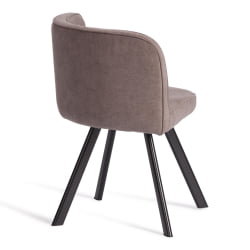 Комплект (стол, 4 стула) QUADRON (mod. PT14) Стол: МДФ/металл, стул: металл/шенилл, 100х100х73 см, 69х56х71 см, Mocha (мокко) LY1701-27/черный