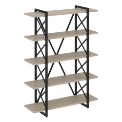 Стеллаж на регулируемых опорах - 5 полок LOFT VR.L-MST.O-5.8V Металл черный Дуб Аттик