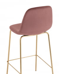 Стул барный Валенсия SN золотые ножки велюр Пыльно-розовый