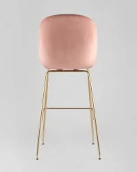 Стул барный Beetle Lite PU со спинкой Пудровый