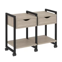 Тумба на колесных опорах наборная. Вариант №1 LOFT VR.L-TN-1.K Металл черный Дуб Аттик