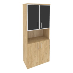 Шкаф высокий широкий ONIX O.ST-1.4R black Тиквуд Светлый