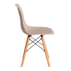 Стул CINDY (EAMES) (mod. 1801) дерево бук/металл/сиденье пластик, 45x51x82 см, Beige (Бежевый)