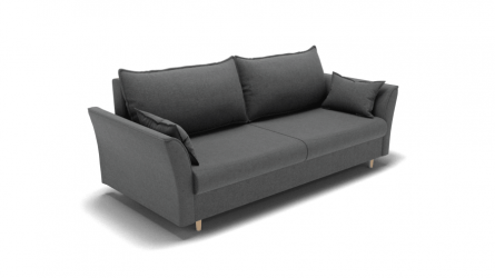 Диван Барселона-1 пружинный блок змейка (ЗР) Цвет фасада: Светло серый; Тип: Прямой; Материал фасада: Металл/Велюр