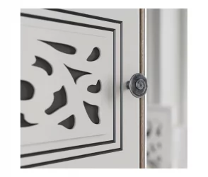 Шкаф двухстворчатый Мадлен 04 Дуб сонома светлый Ясень белый Серебро