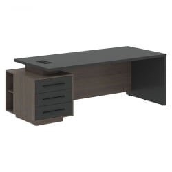 Стол руководителя левый VELION VCT 2290 L Яшма черный Дуб Сильвер