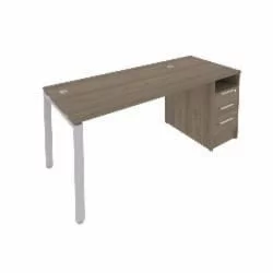 Рабочая станция с опорной тумбой Metal System Б.РС-СТП -1.3 Вяз/Серый