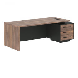 Стол руководителя правый VELION VENEER VRCT 2290 R Американский орех Яшма черная